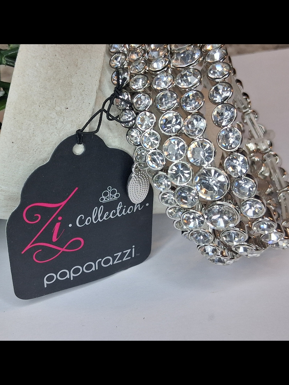 Silver Rhinestone Stretch Bracelet Set